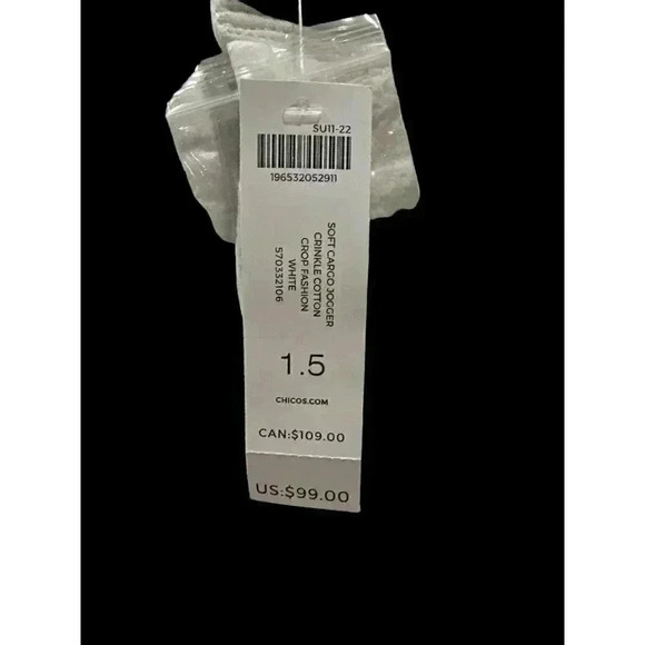 - Chico’s Soft Cargo Jogger Crinkle Cotton Pants NWT. Size 1.5. Chicos NWT - Picture 5 of 6